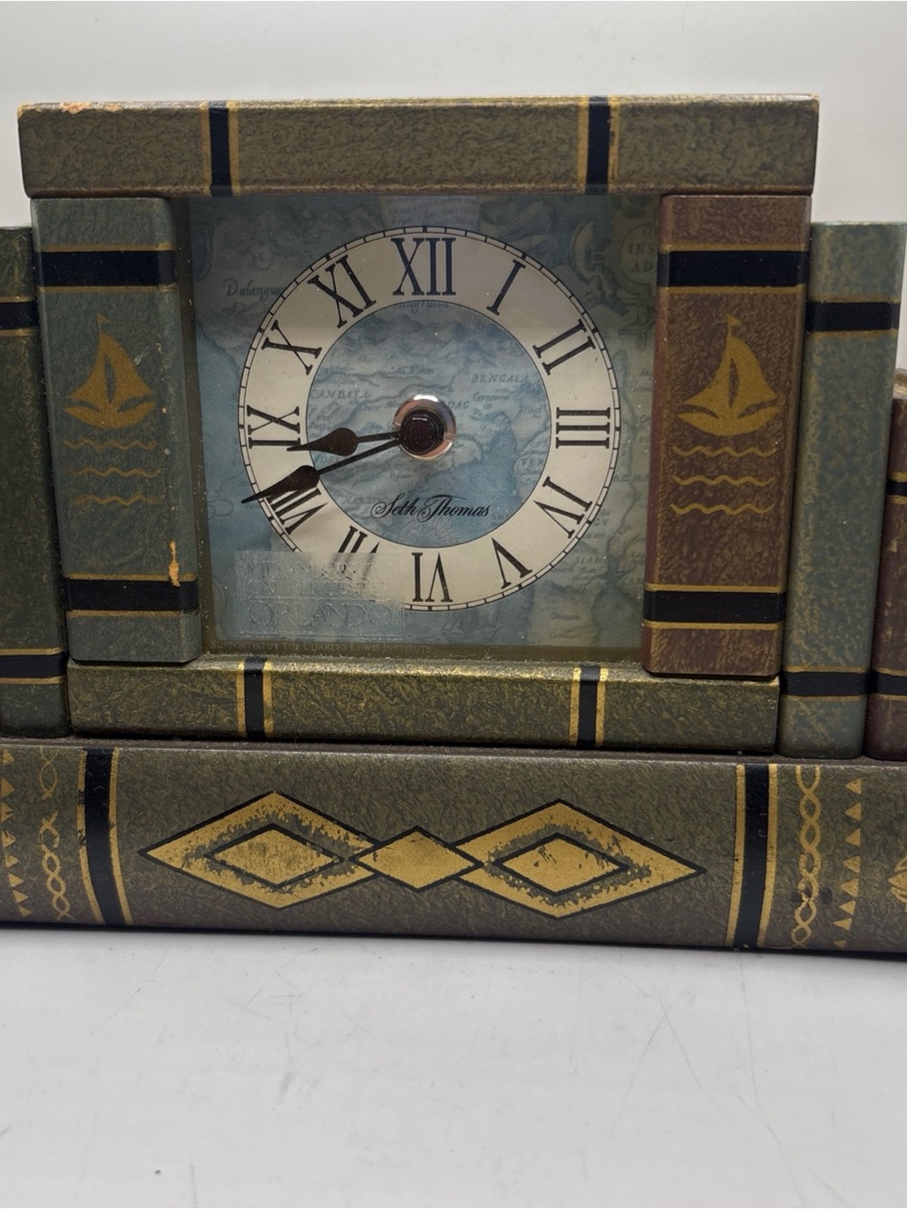 Seth Thomas Mantel Clock - “Stack Of Books” - With Hidden Drawer